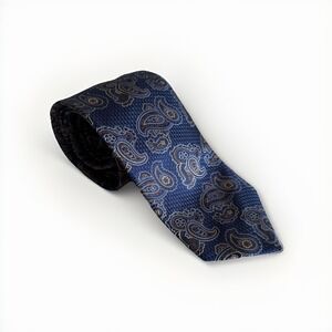 Canali 1934 Paisley Motif 100% Silk Necktie Navy - Made In Italy